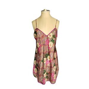 Val Mode Vintage Lingerie Slip Dress Floral Medium